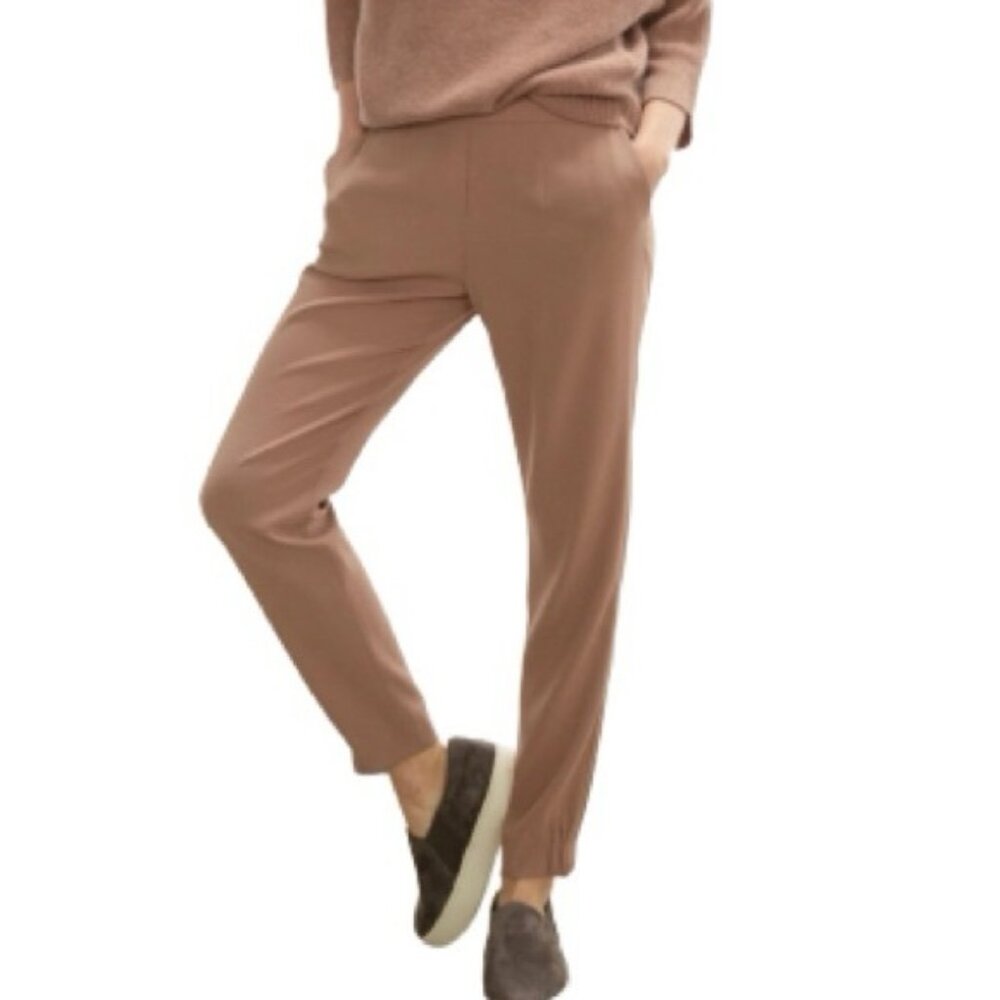 The Reset R Label Trousers Jogger Pants Stretch Cuffed Hem Beige size XS